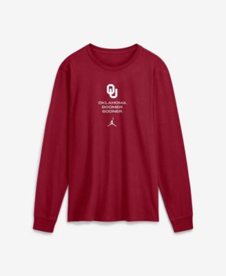 Men's Oklahoma Sooners 2026 Sideline Crewneck Screen Print Long Sleeve T-Shirt