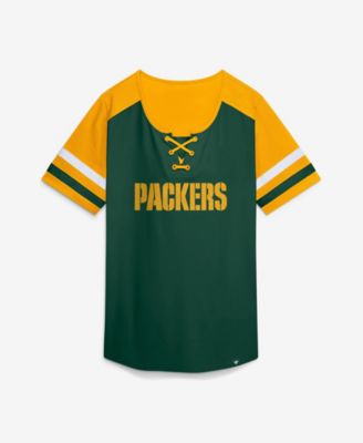 Women's Green Bay Packers Curl Route Athena Lace-Up T-Shirt