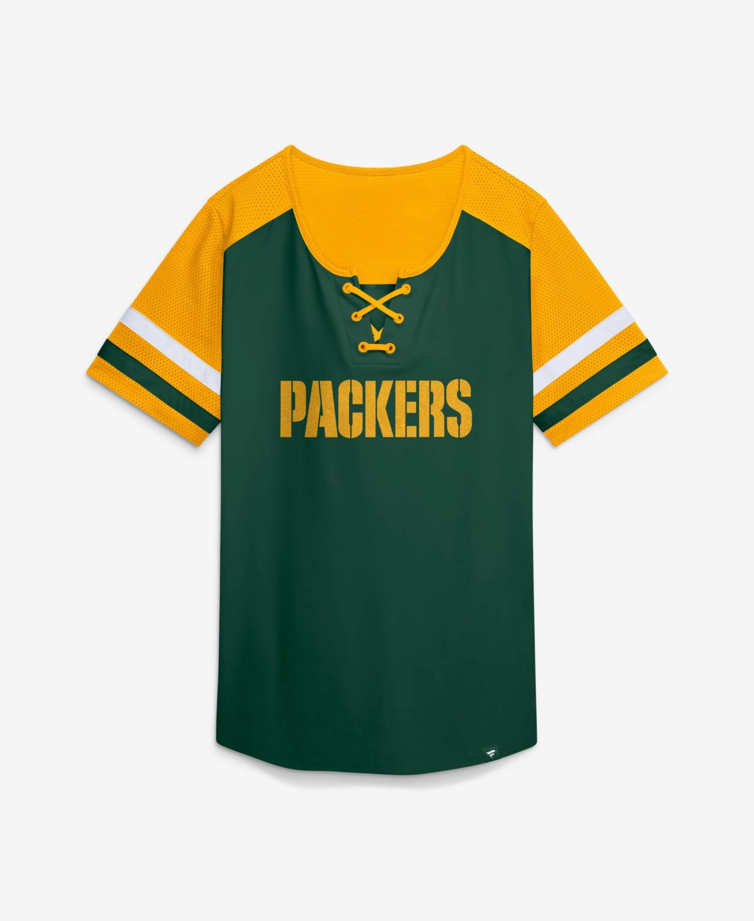 Women's Green Bay Packers Curl Route Athena Lace-Up T-Shirt