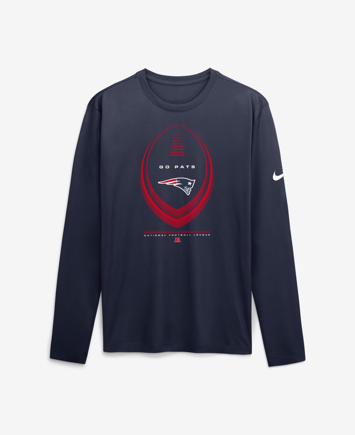 Nike Men's Dri-fit Legend Icon New England Patriots Long-Sleeve Crewneck T-Shirt