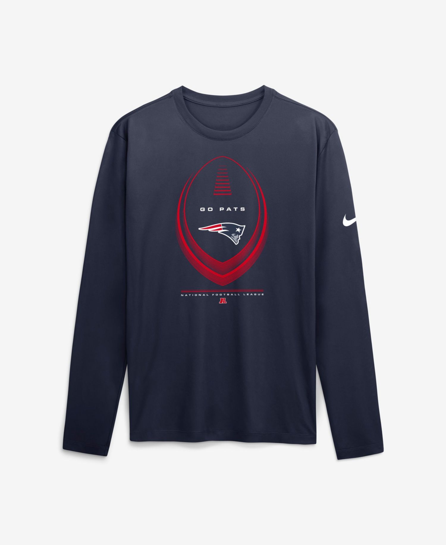 Men's New England Patriots Legend Icon Long-Sleeve Crewneck T-Shirt