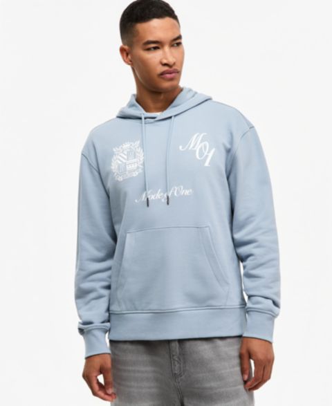 Мужское худи Mode of One Relaxed Crest Graphic, цвет: Облачный