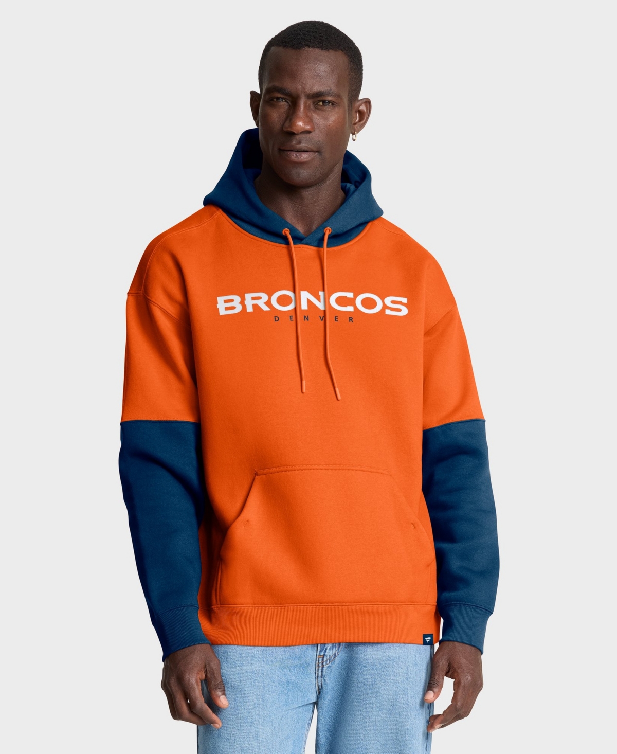 Fanatics Men's Denver Broncos Helmet Relaxed-Fit Fleece Pullover Hoodie