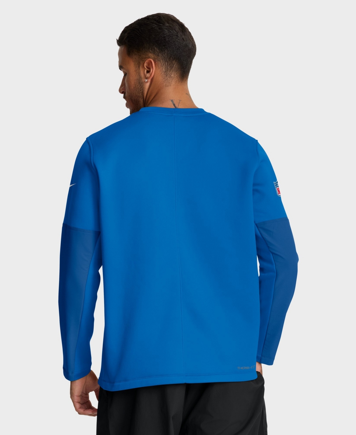 Nike Men's Detroit Lions Sideline Coaches Midweight Crew Pullover Sweatshirt