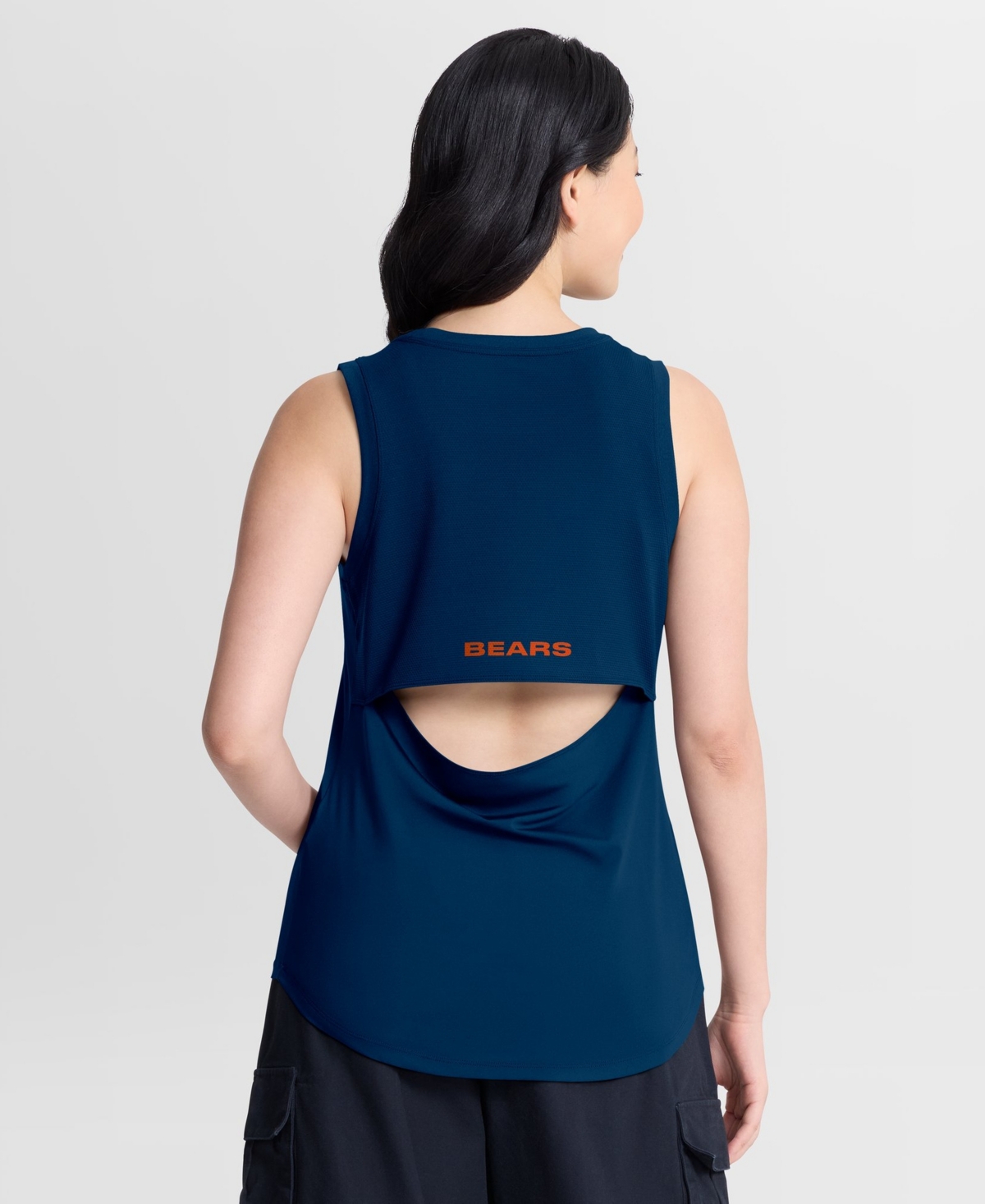 Fanatics Women's Chicago Bears Scoop Neck Draped Mesh Back Tank Top