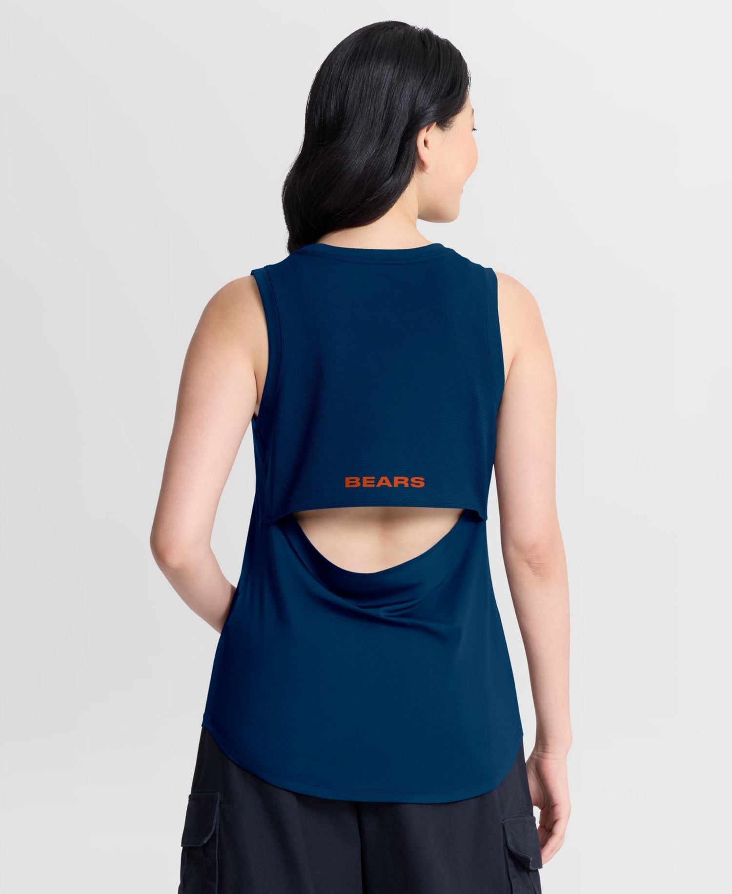 Women's Chicago Bears Scoop Neck Draped Mesh Back Tank Top