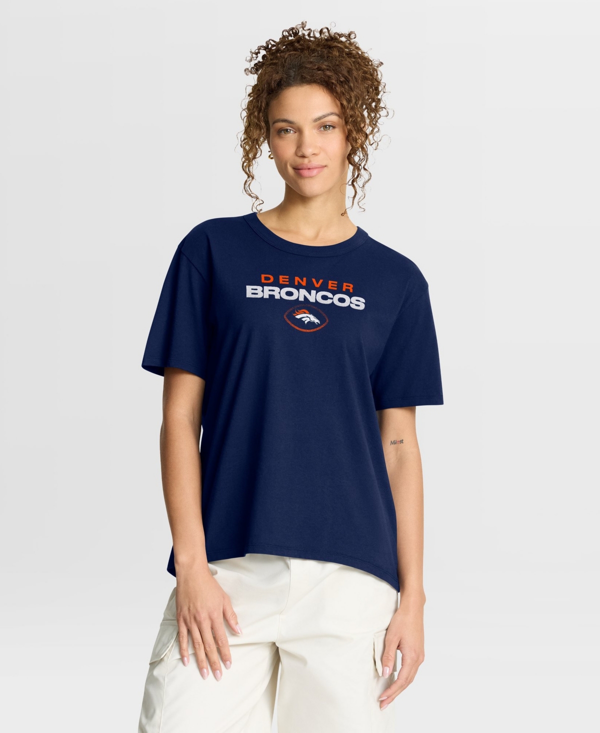 Fanatics Women's Denver Broncos Fade Legacy Relaxed-Fit Crewneck T-Shirt