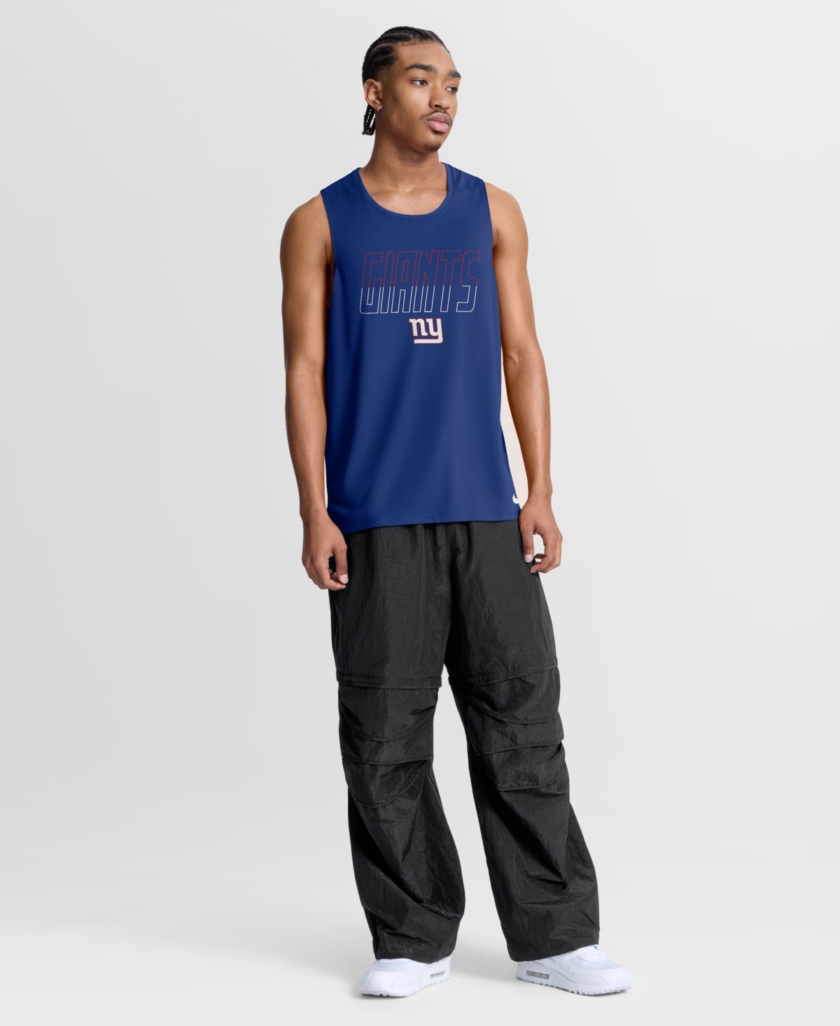 Nike Men's New York Giants Kickoff Miler Dri-fit Sleeveless Tank Top