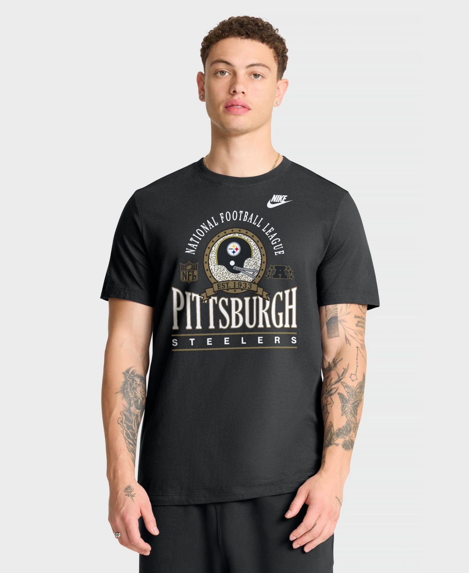 Men's Rewind Essential Pittsburgh Steelers Screen-Printed Throwback T-Shirt