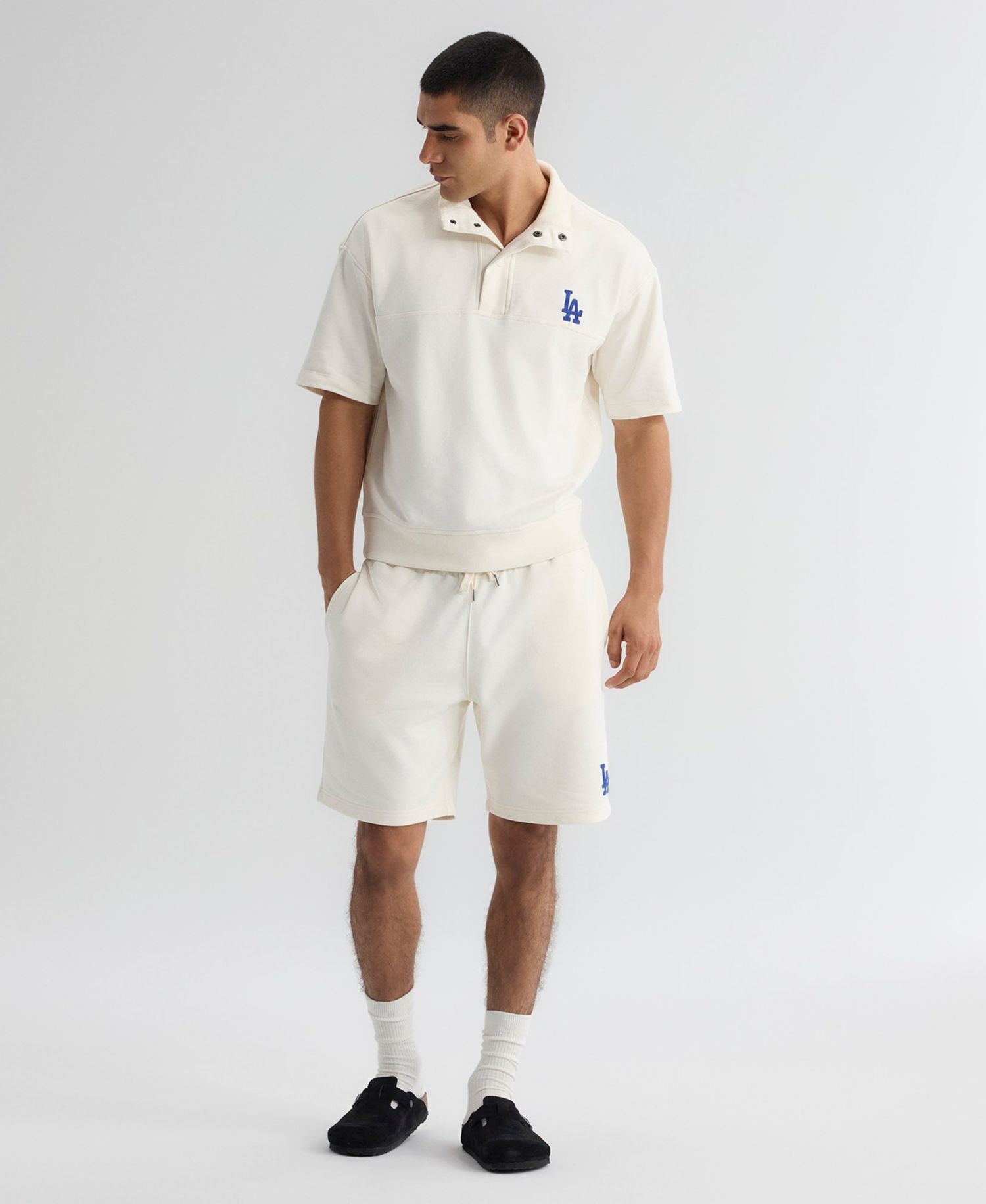 Men's Los Angeles Dodgers Iconic Terry Warm-Up Shorts, 8-1/4" Inseam