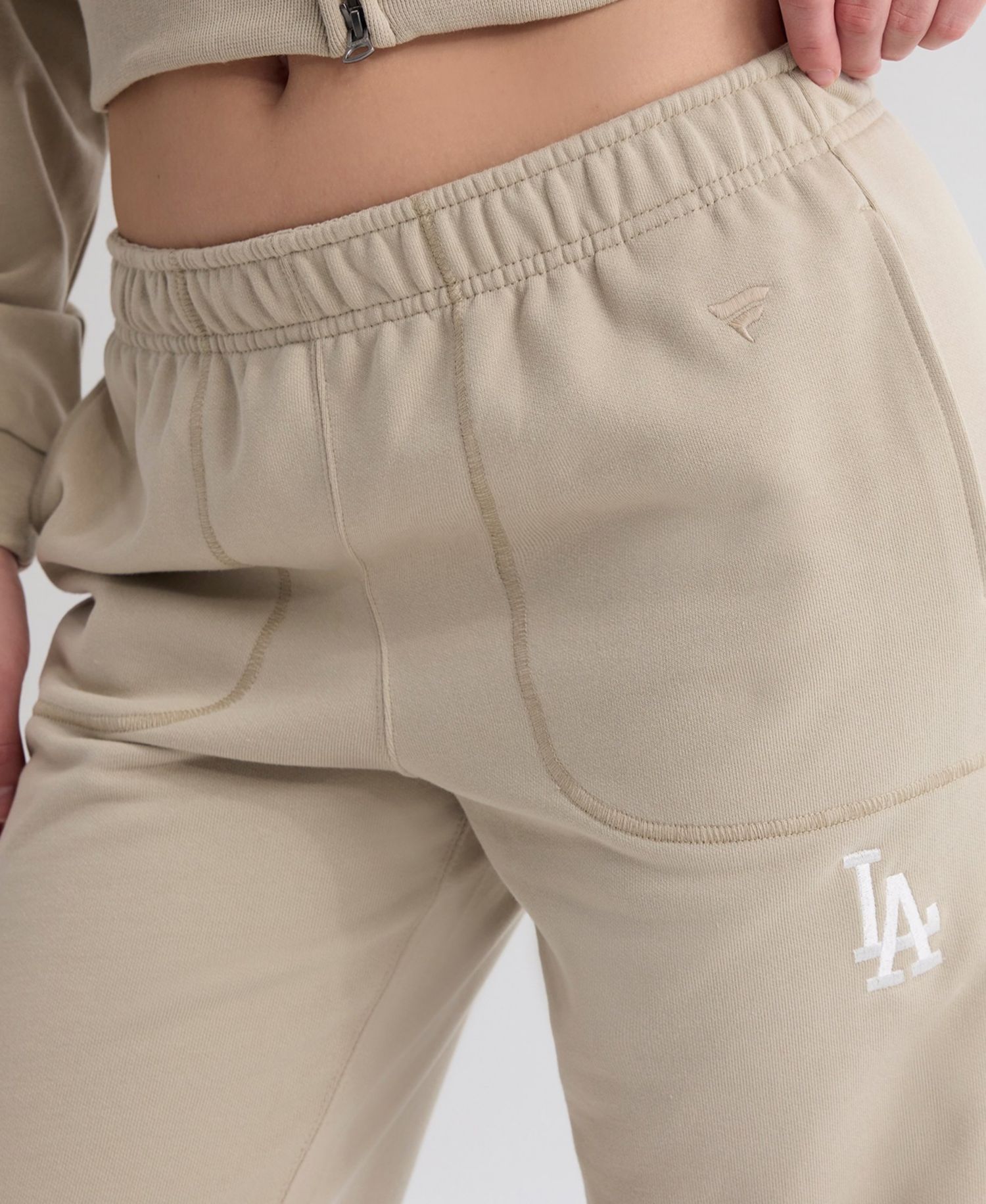 Women's Los Angeles Dodgers Iconic Terry High-Rise Tapered Track Pants