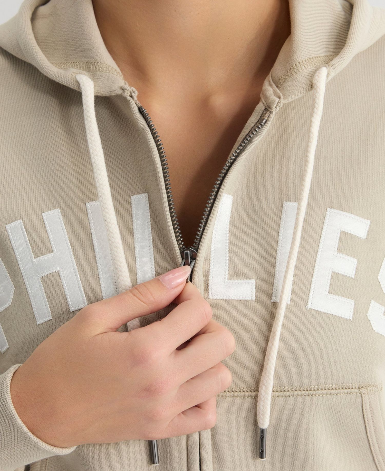 Women's Philadelphia Phillies Iconic Terry Cropped Full-Zip Hoodie