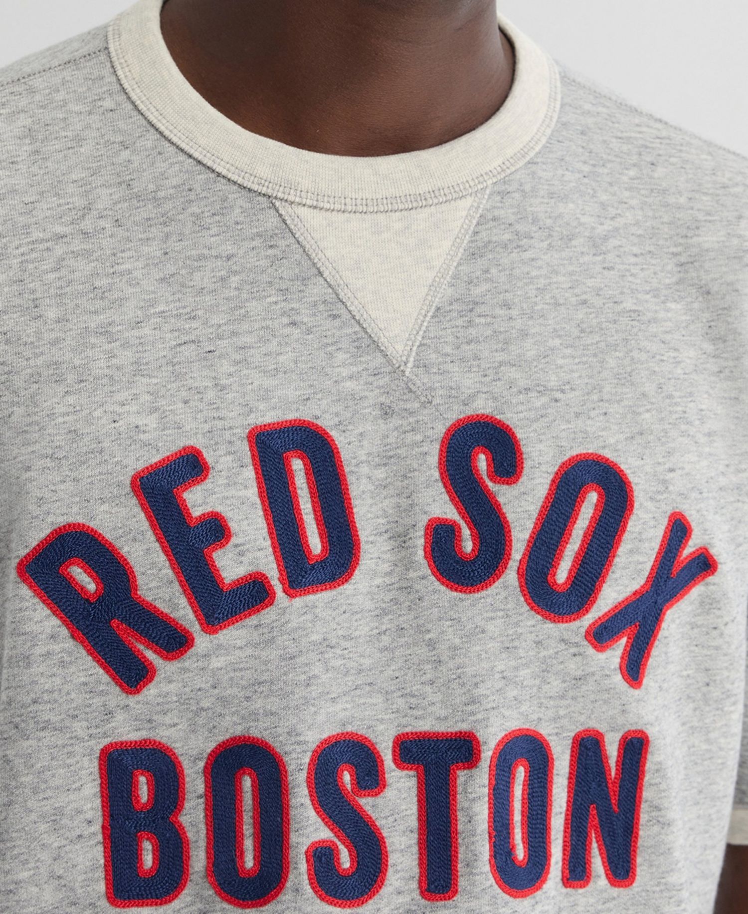 Men's Boston Red Sox Iconic Terry Relaxed-Fit Short-Sleeve Sweatshirt