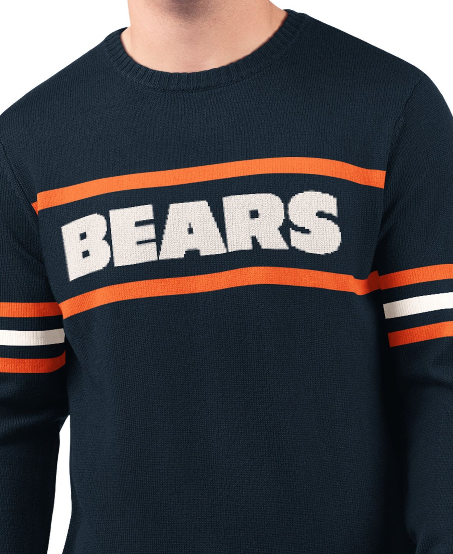 Men's Player Chicago Bears Woven Graphics Striped Sweater
