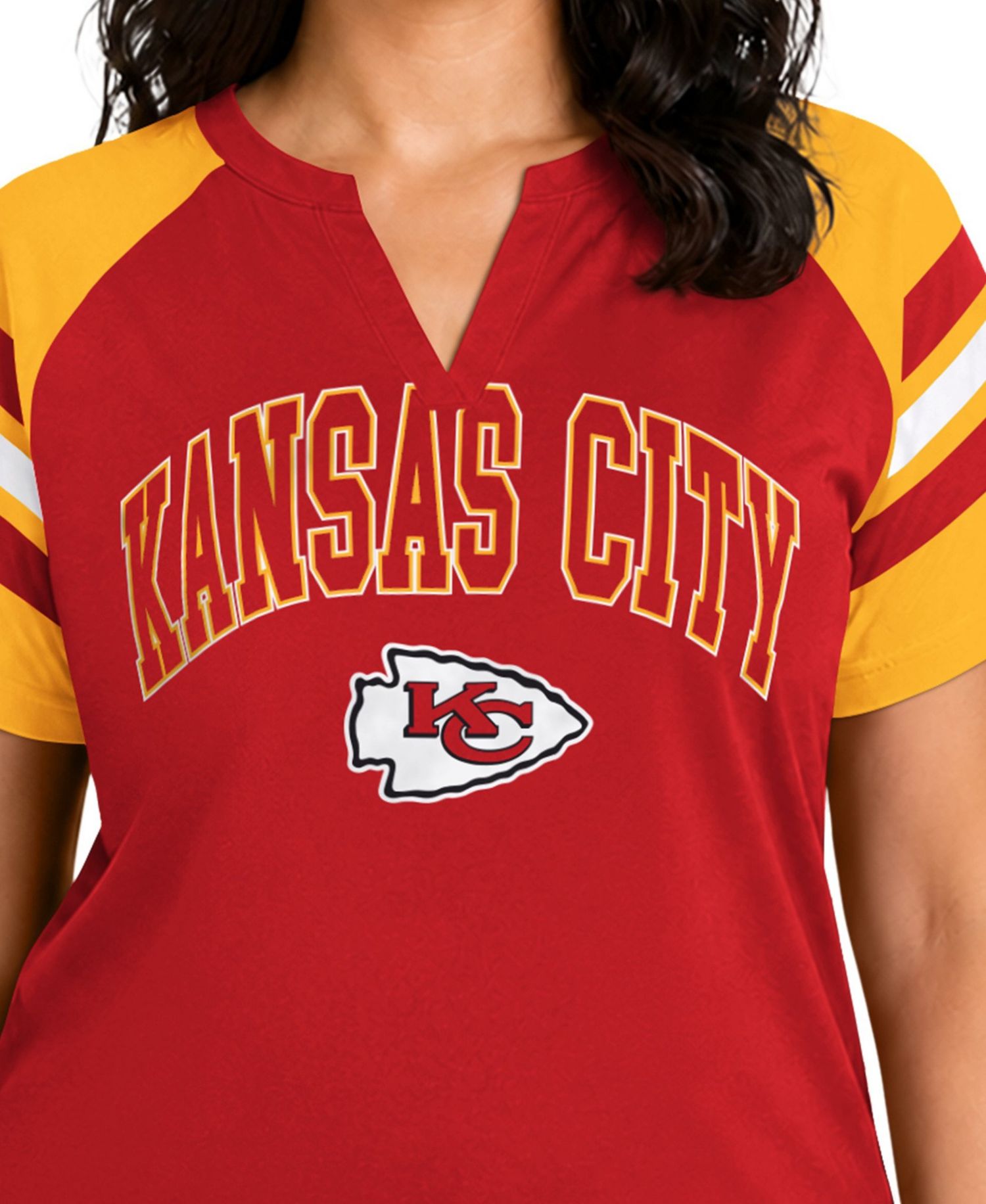Plus Size Kansas City Chiefs Game On Raglan-Sleeve T-Shirt