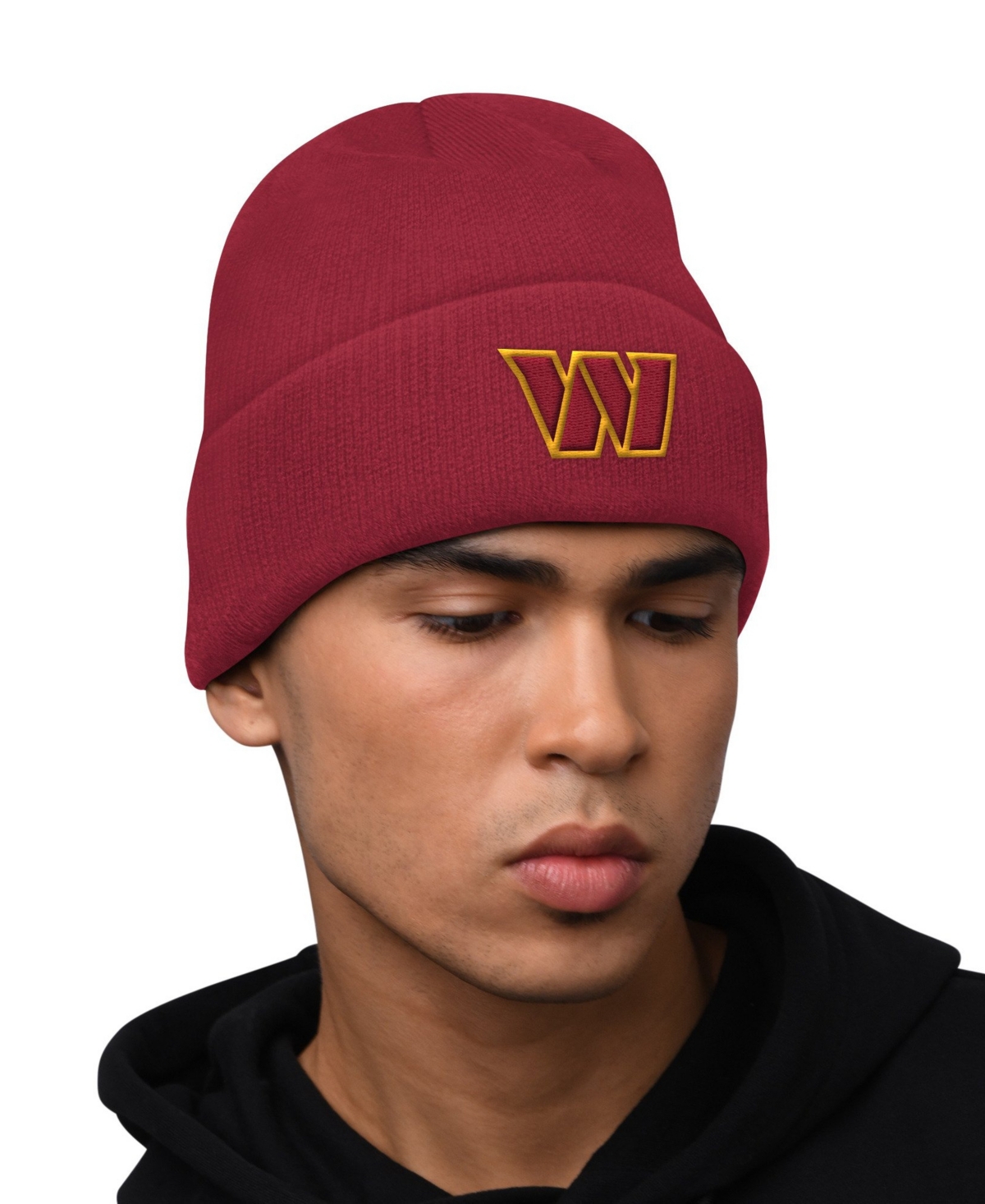 Starter Men's Washington Commanders Graphic Midweight Hoodie and Cuffed Knit Hat, 2-Piece Set