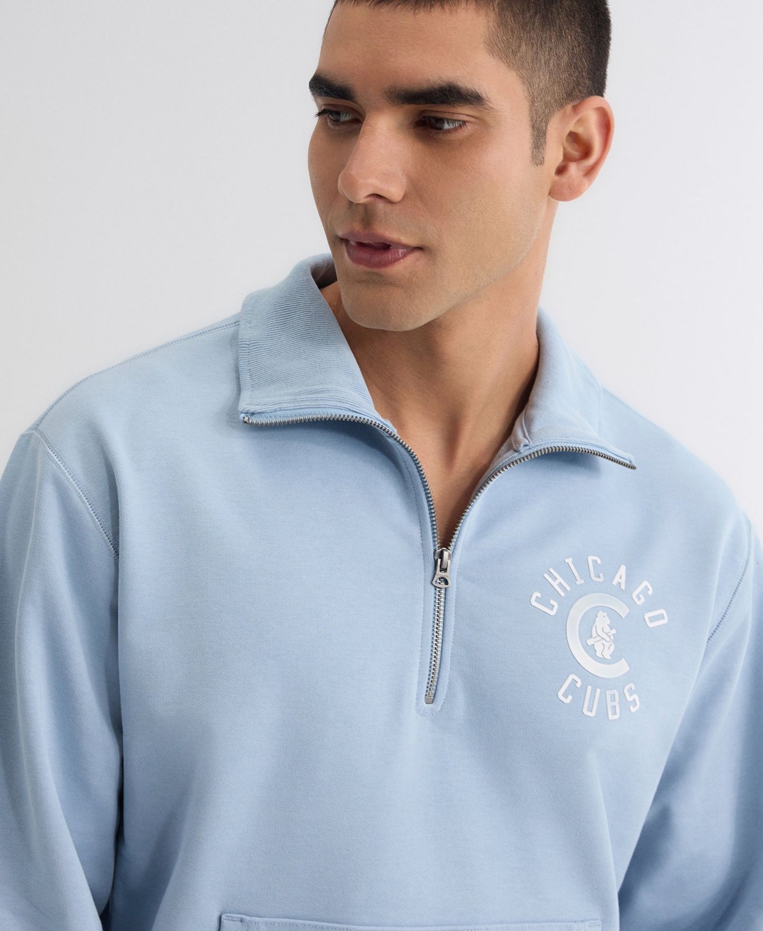 Men's Chicago Cubs Iconic Quarter-Zip Relaxed-Fit Sweatshirt