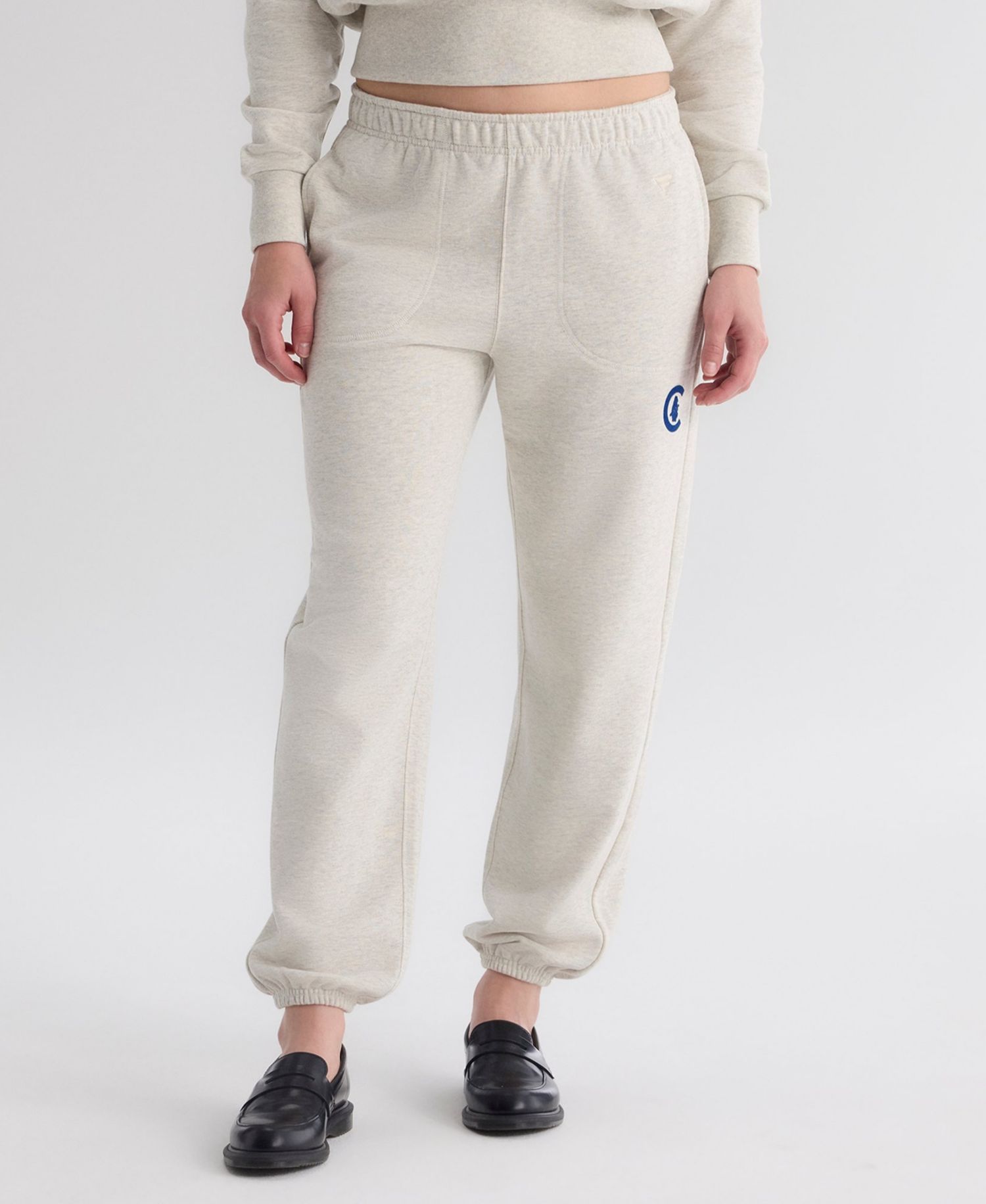 Women's Chicago Cubs Iconic High-Rise Tapered-Leg Track Pants
