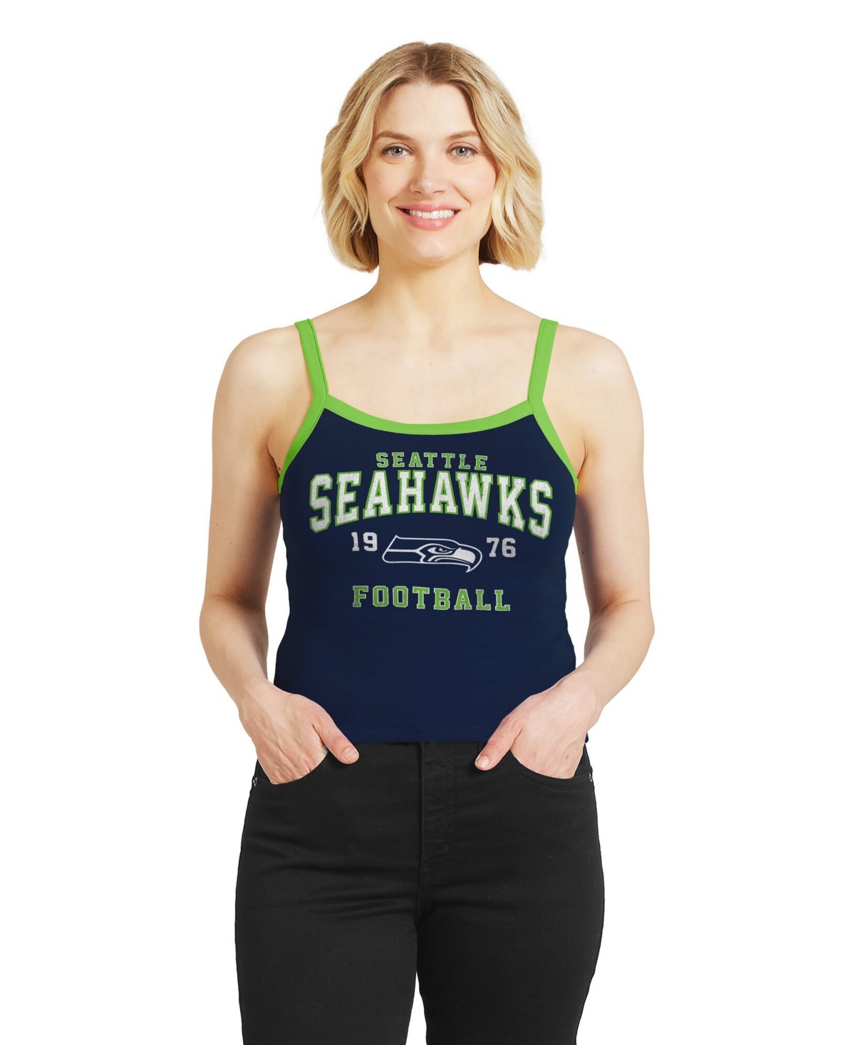 Wear by Erin Andrews Women's Seattle Seahawks Scoop Neck Sleeveless Tank Top