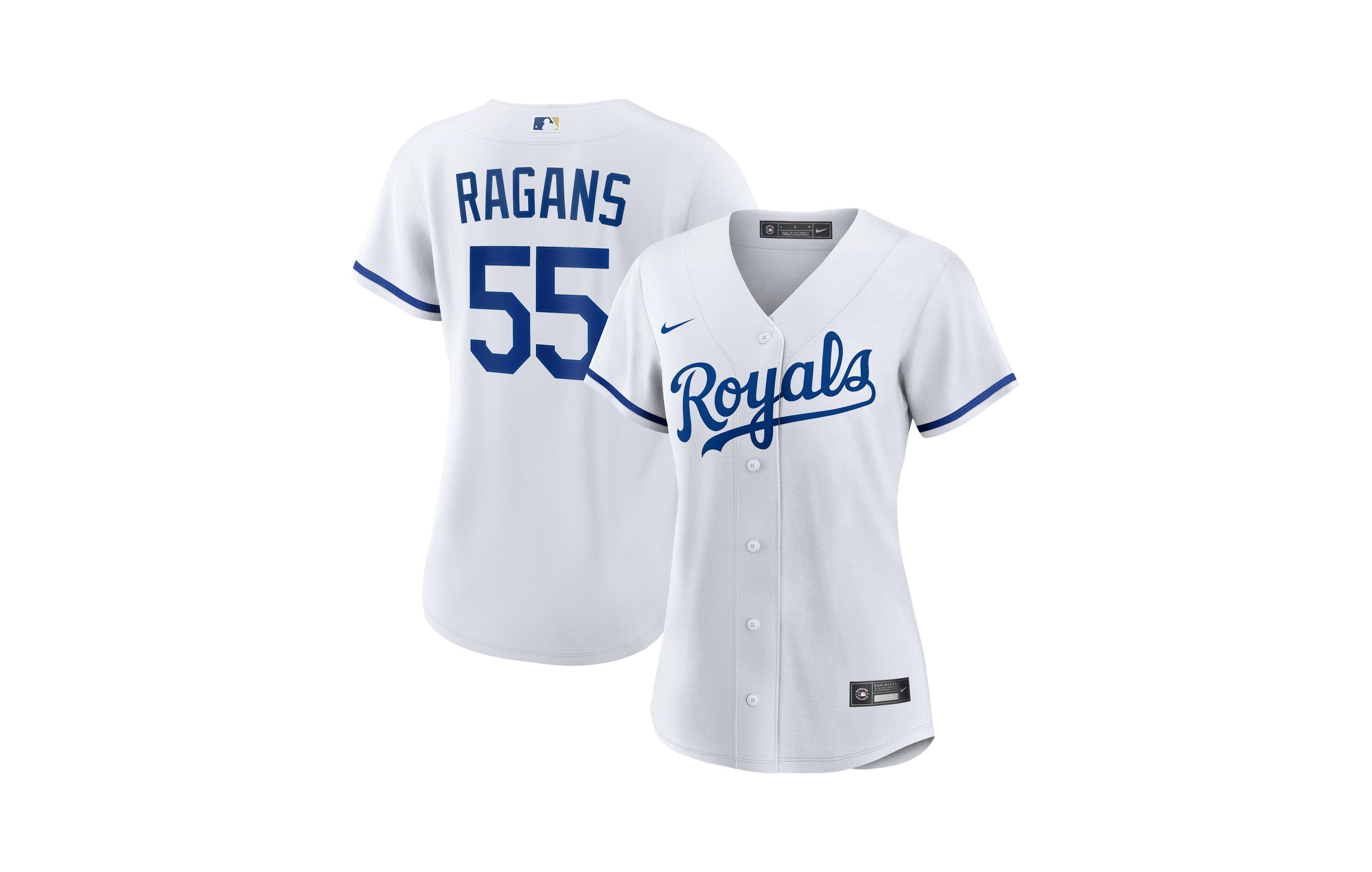 Nike Women's Kansas City Royals Cole Ragans V-Neck Short-Sleeve Button-Closure Jersey