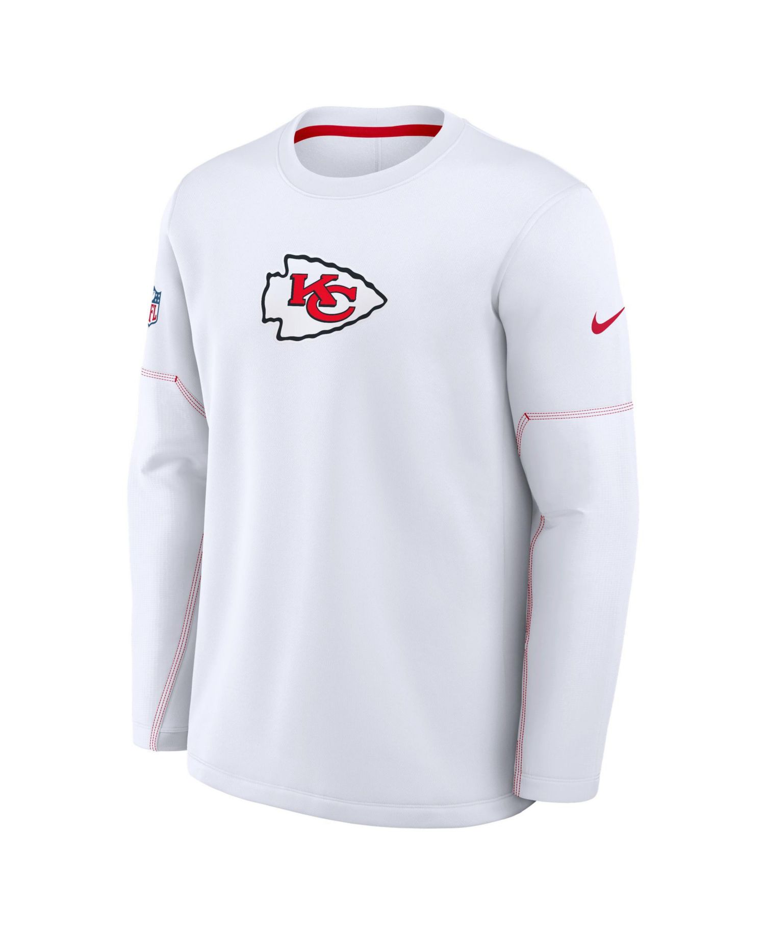 Men's Kansas City Chiefs Sideline Coaches Long-Sleeve Pullover Crew Neck Sweatshirt