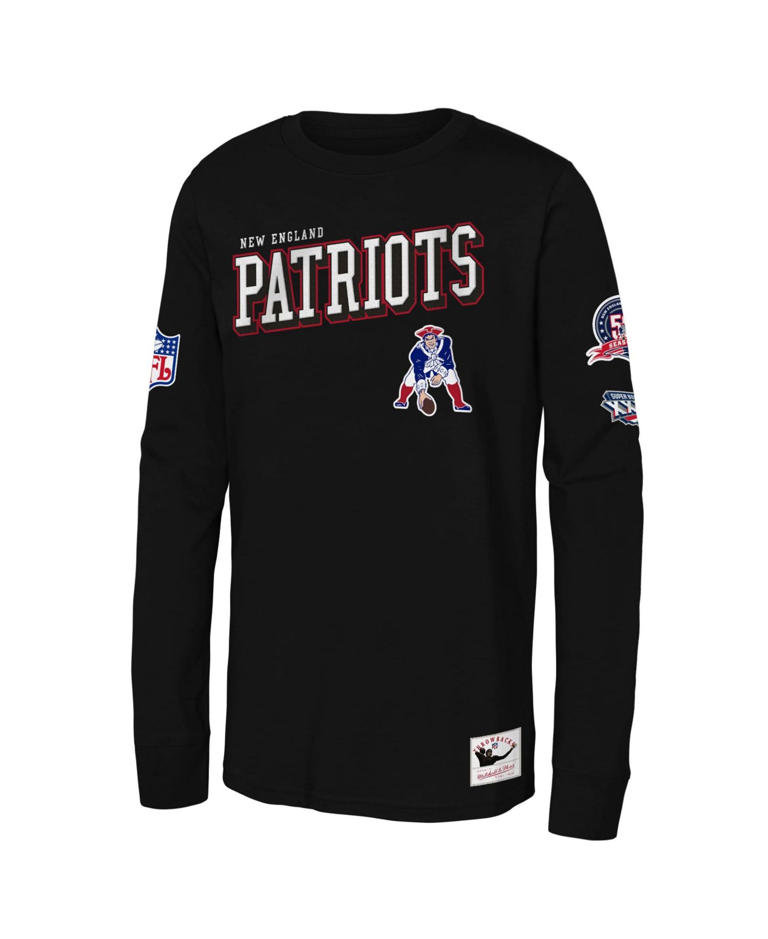 Boys' and Girls' New England Patriots Training Camp Long-Sleeve Cotton T-Shirt