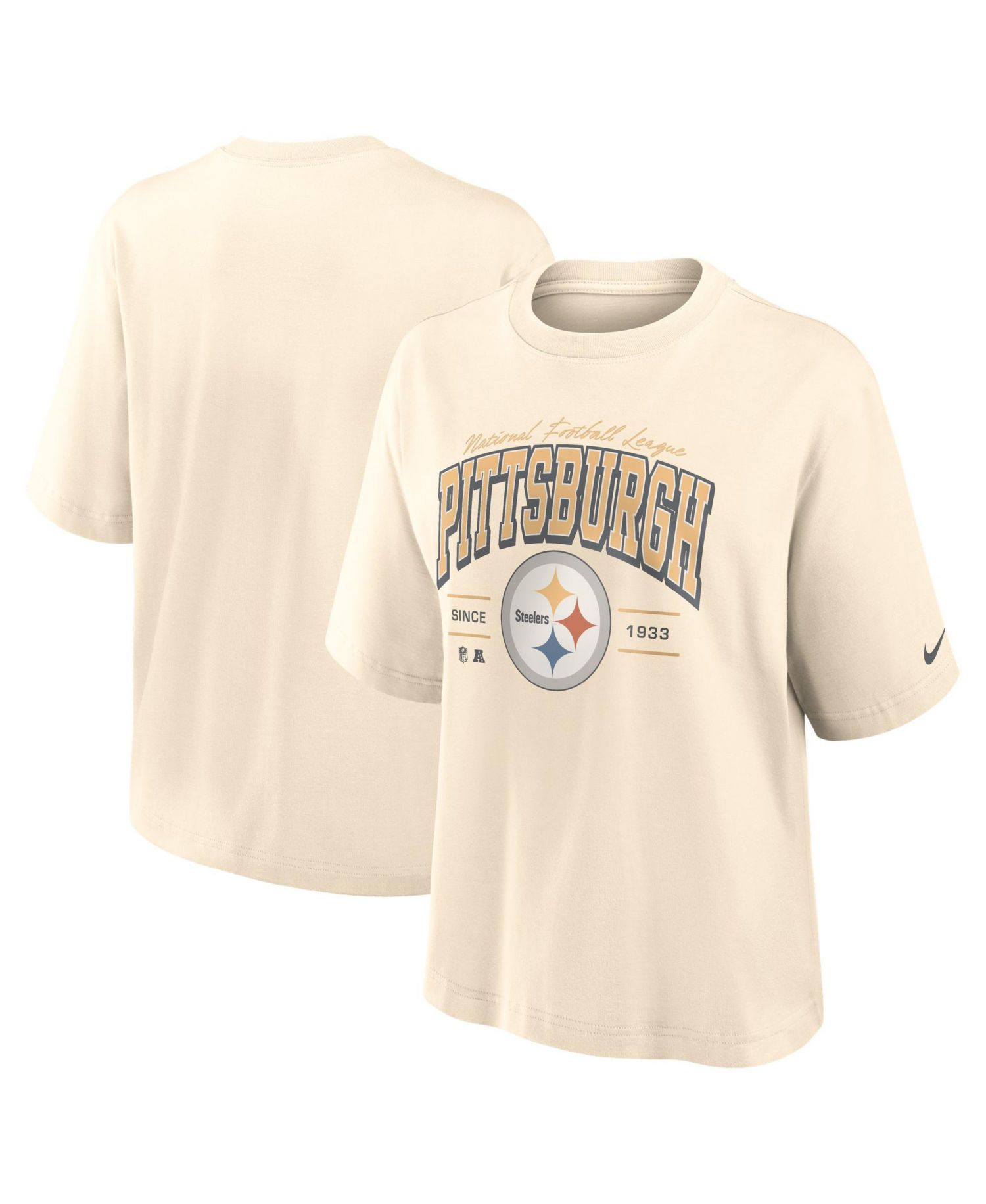 Women's Pittsburgh Steelers Vintage Mod Boxy Retro T-Shirt