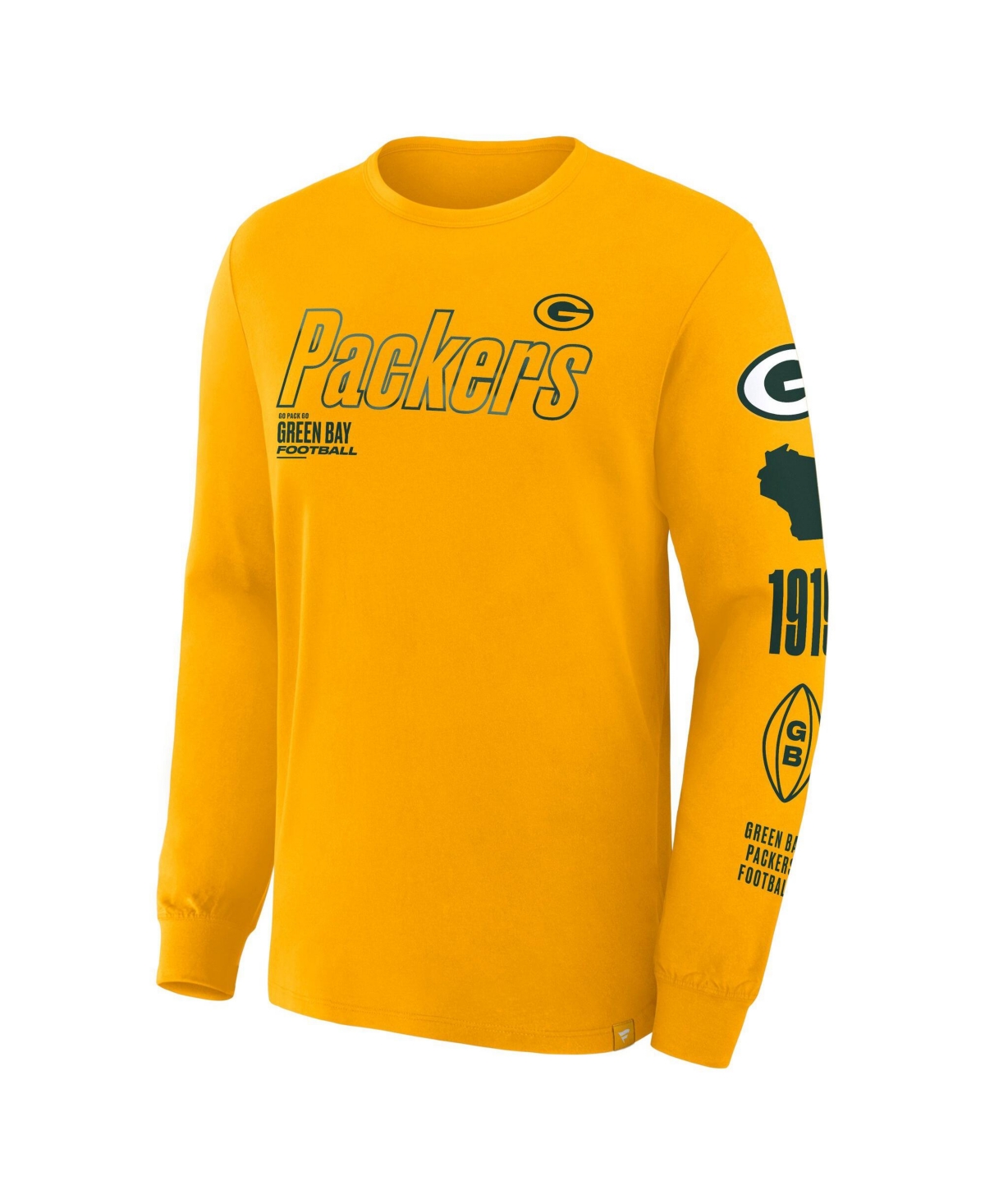 Fanatics Men's Green Bay Packers Checkdown Pass Long-Sleeve Crewneck T-Shirt