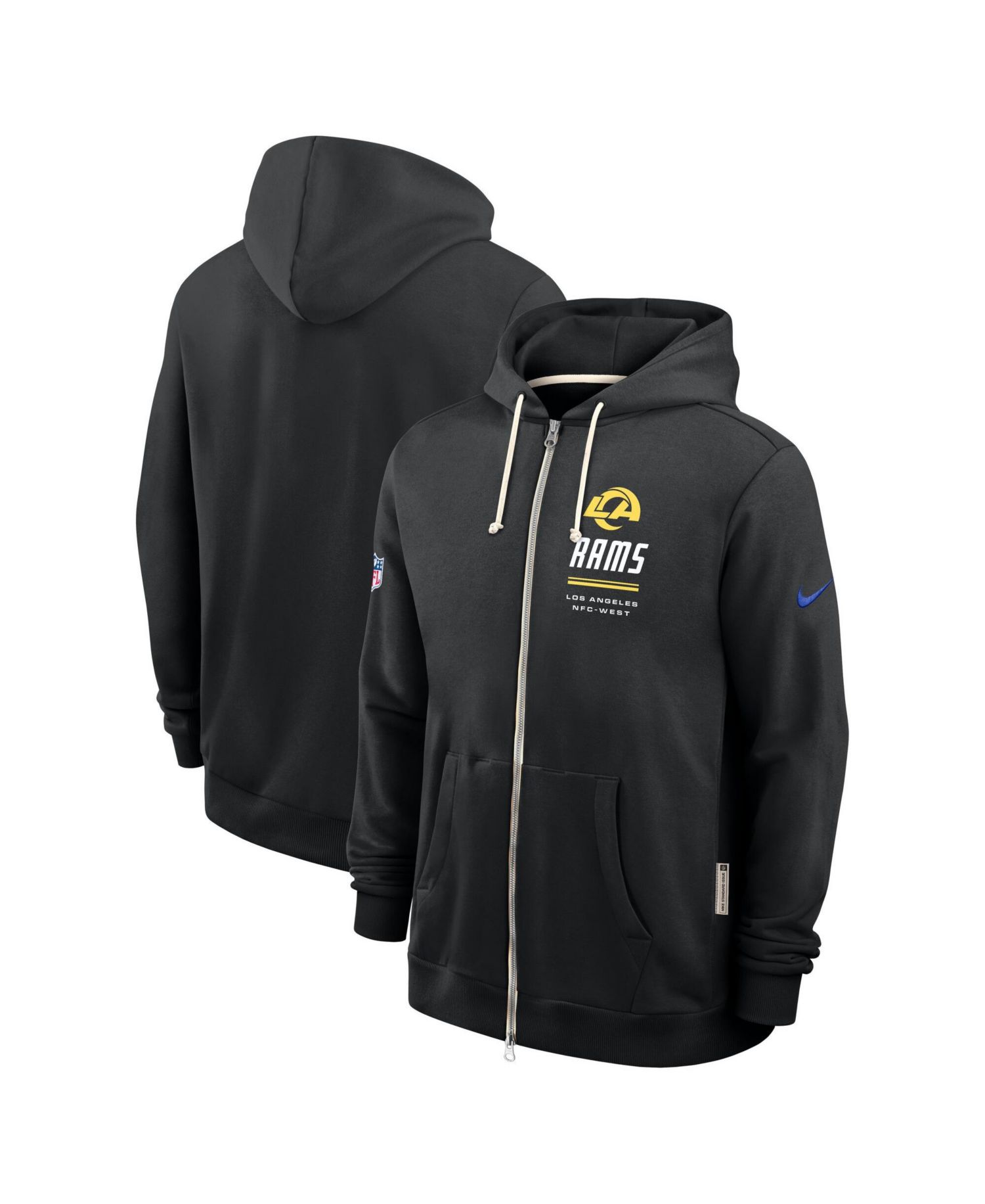 Men's Los Angeles Rams Standard Issue Quarterback Scramble Full-Zip Loose-Fit Hoodie