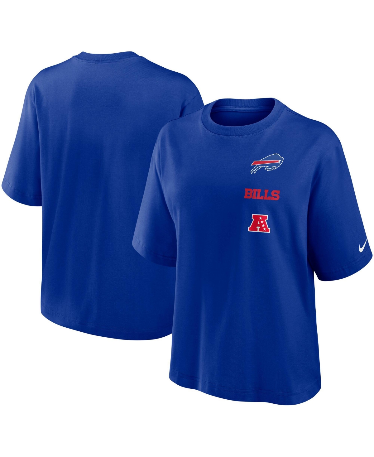 Nike Women's Buffalo Bills Primetime Premium Essential Loose-Fit Boxy Screen-Print Graphics T-Shirt