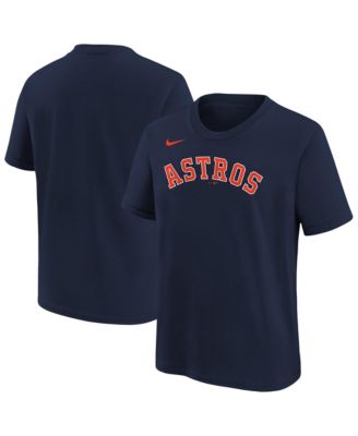 Big Boys and Girls Athletic Navy Houston Astros Wordmark T-Shirt