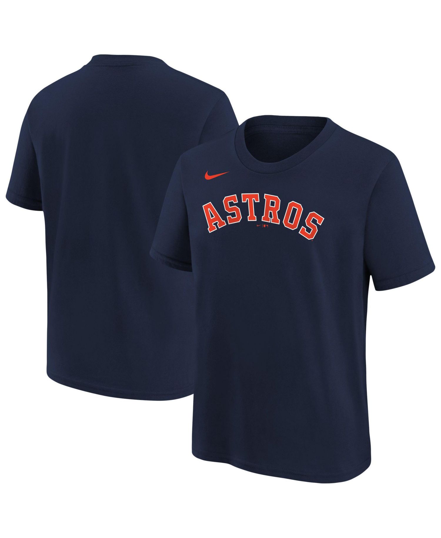 Big Boys and Girls Athletic Navy Houston Astros Wordmark T-Shirt