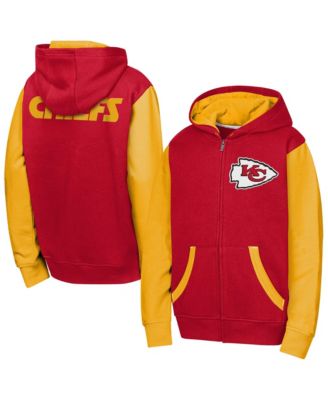 Boys' and Girls' Kansas City Chiefs Stadium Colorblock Fleece-Lined Full-Zip Hoodie