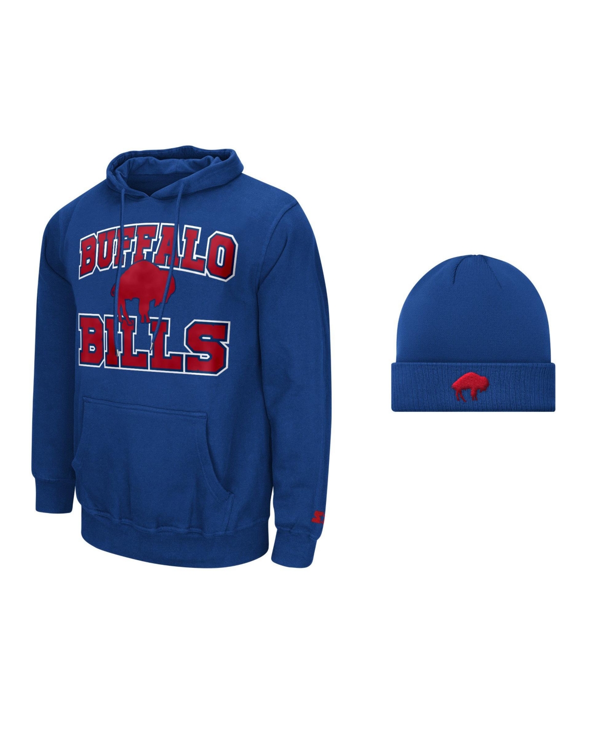 Starter Men's Buffalo Bills Classic-Fit Fleece-Lined Hoodie and Knit Hat, 2-Piece Set