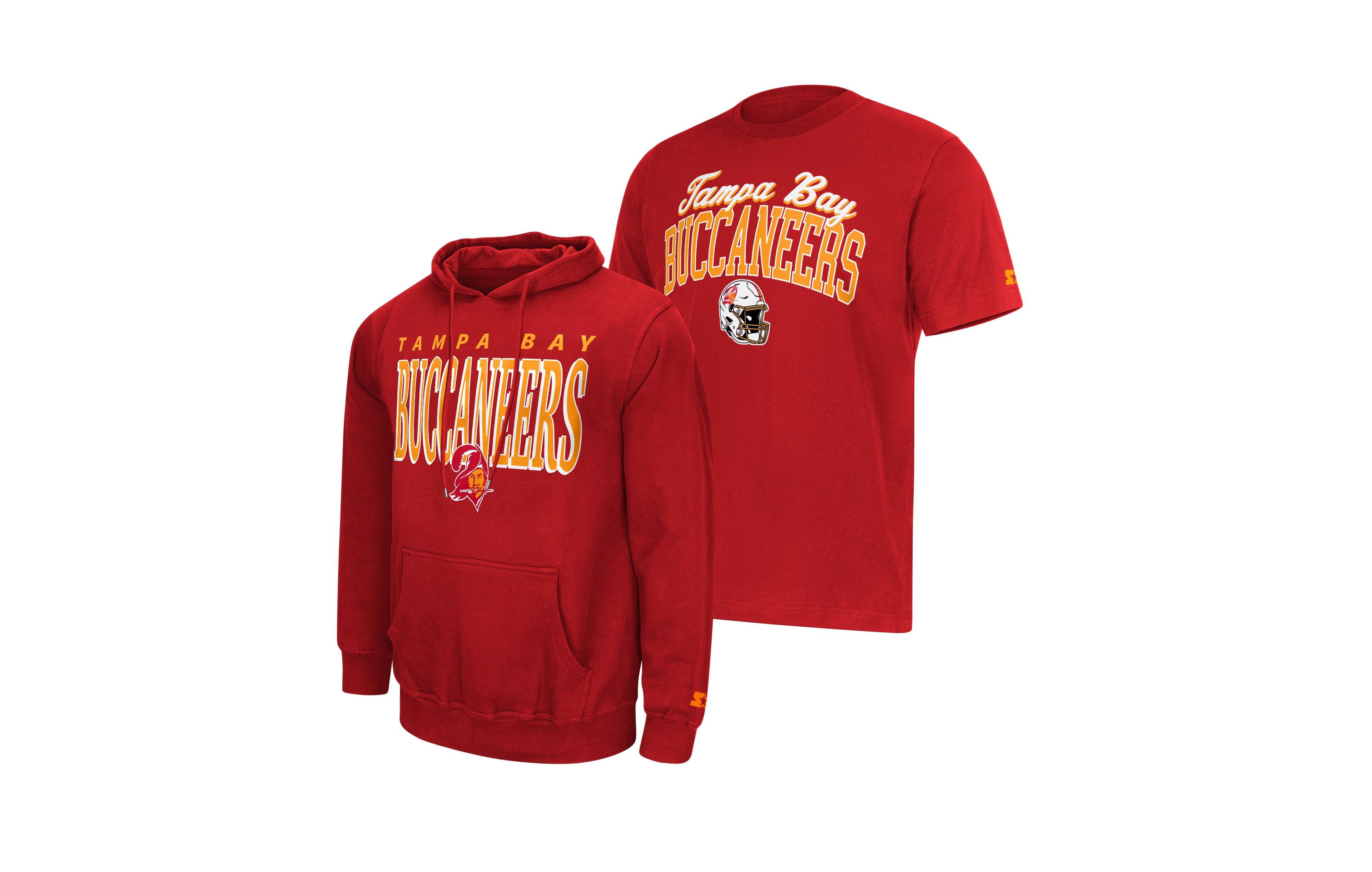 Starter Men's Tampa Bay Buccaneers Vintage Logo Rib-Knit Hoodie and T-Shirt, 2-Piece Set