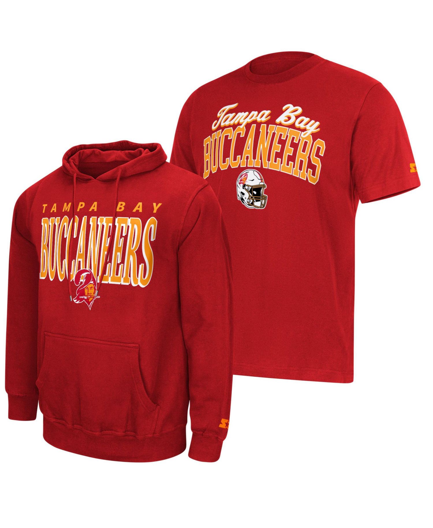 Men's Tampa Bay Buccaneers Vintage Logo Rib-Knit Hoodie and T-Shirt, 2-Piece Set