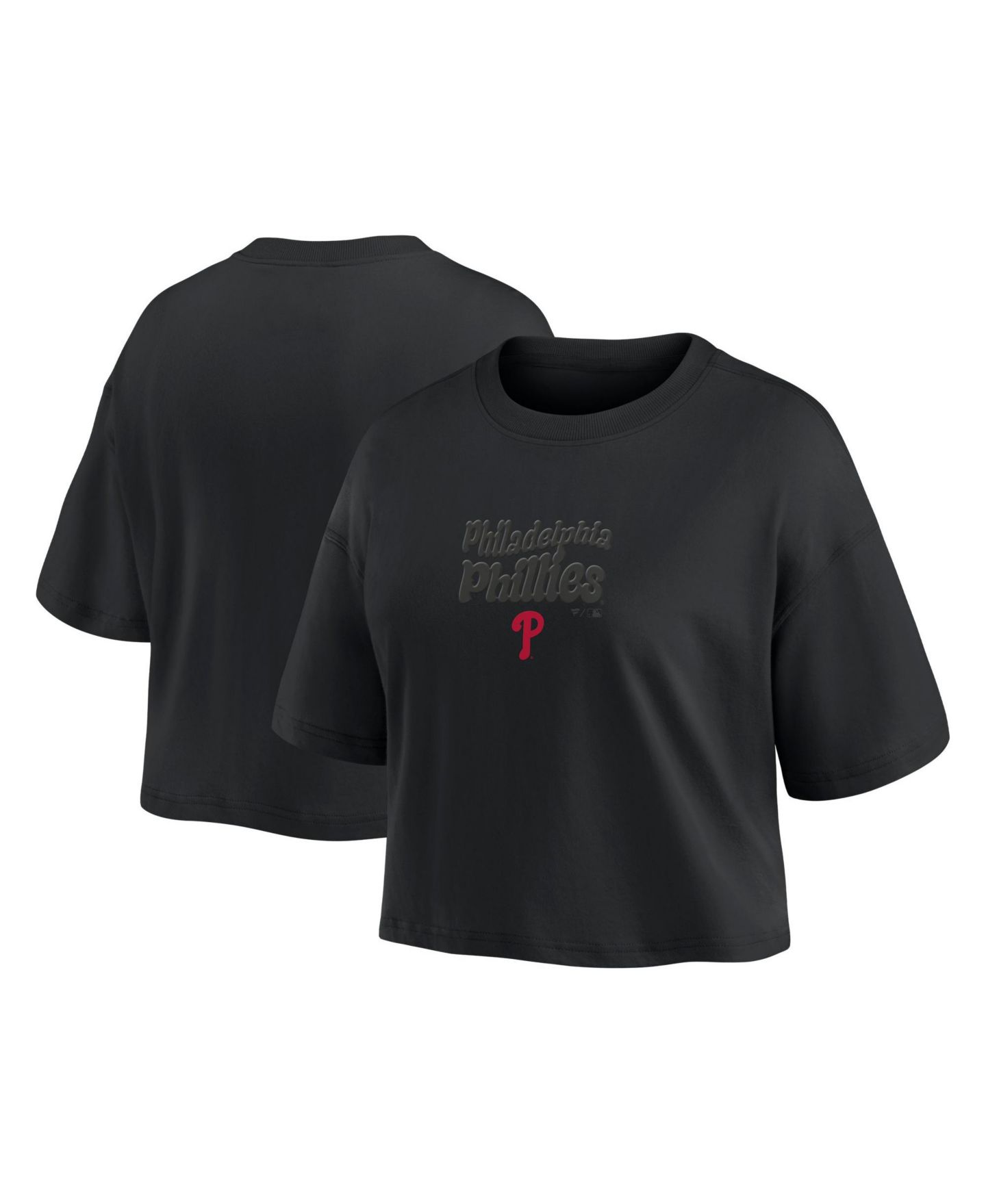 Женская футболка Fanatics Philadelphia Phillies Blackout Wave Cropped Short-Sleeve — фото 1