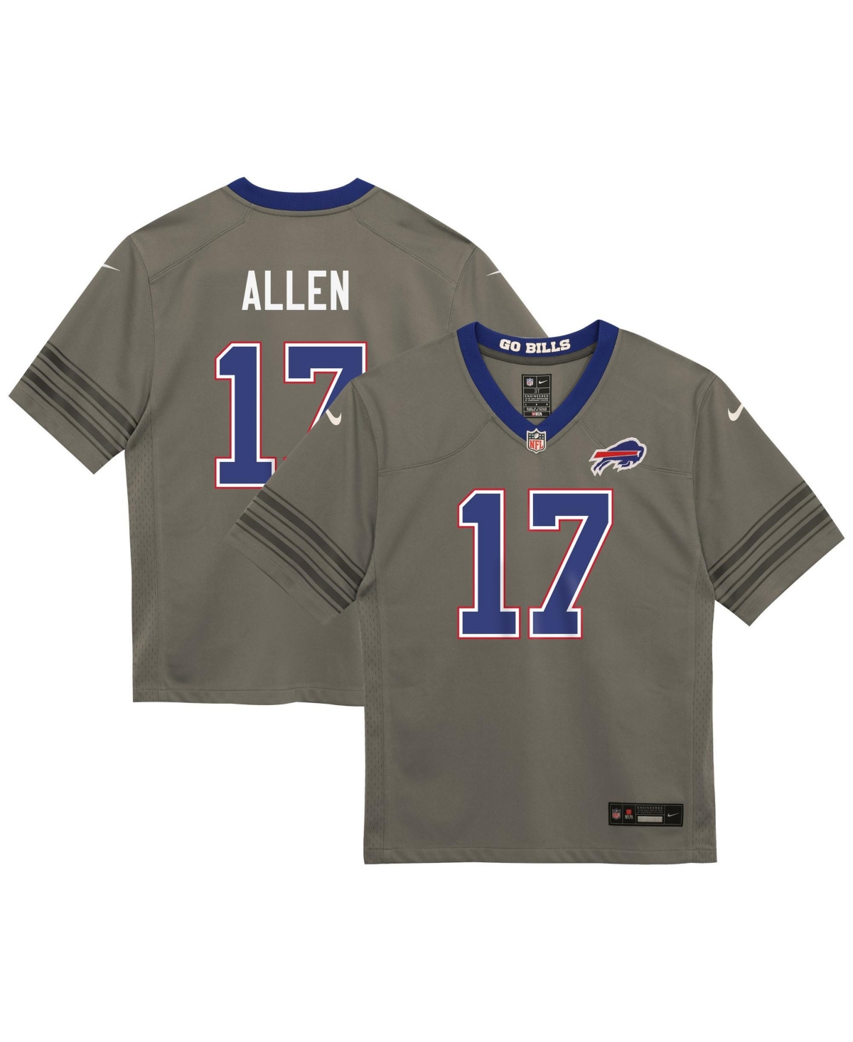Nike Boys' and Girls' 2T-5T Buffalo Bills Josh Allen Nickel City Short-Sleeve Graphic Game Jersey