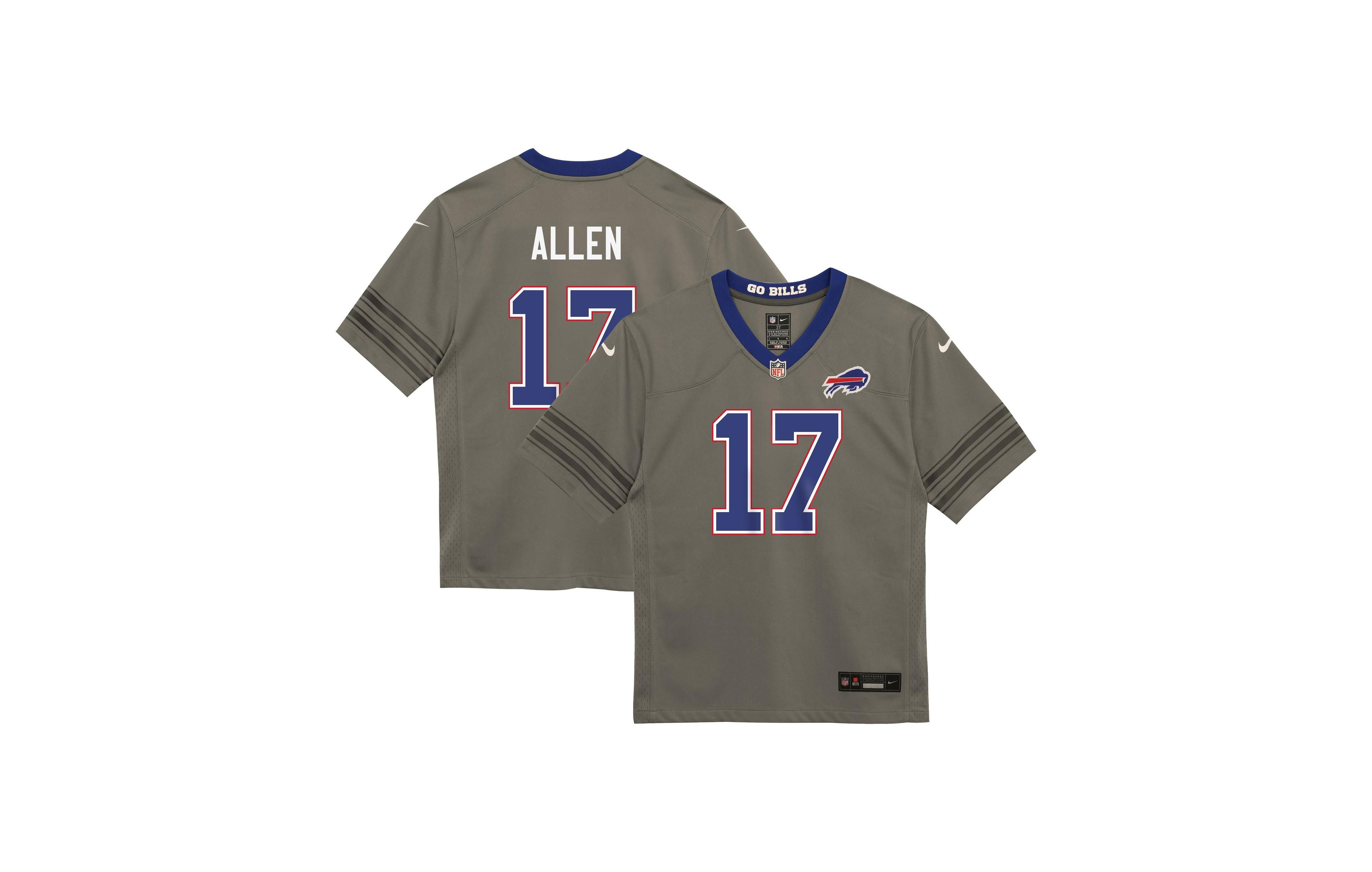 Nike Boys' and Girls' 2T-5T Buffalo Bills Josh Allen Nickel City Short-Sleeve Graphic Game Jersey