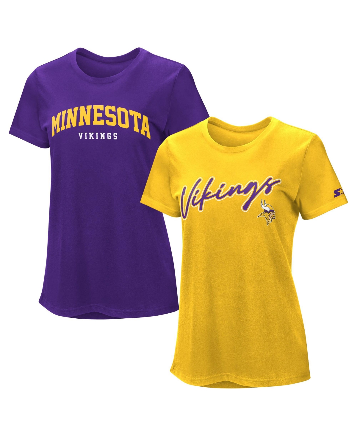 Starter Women's 2-piece Buffalo Bills Screen-print T-shirt Set In Purple,gold