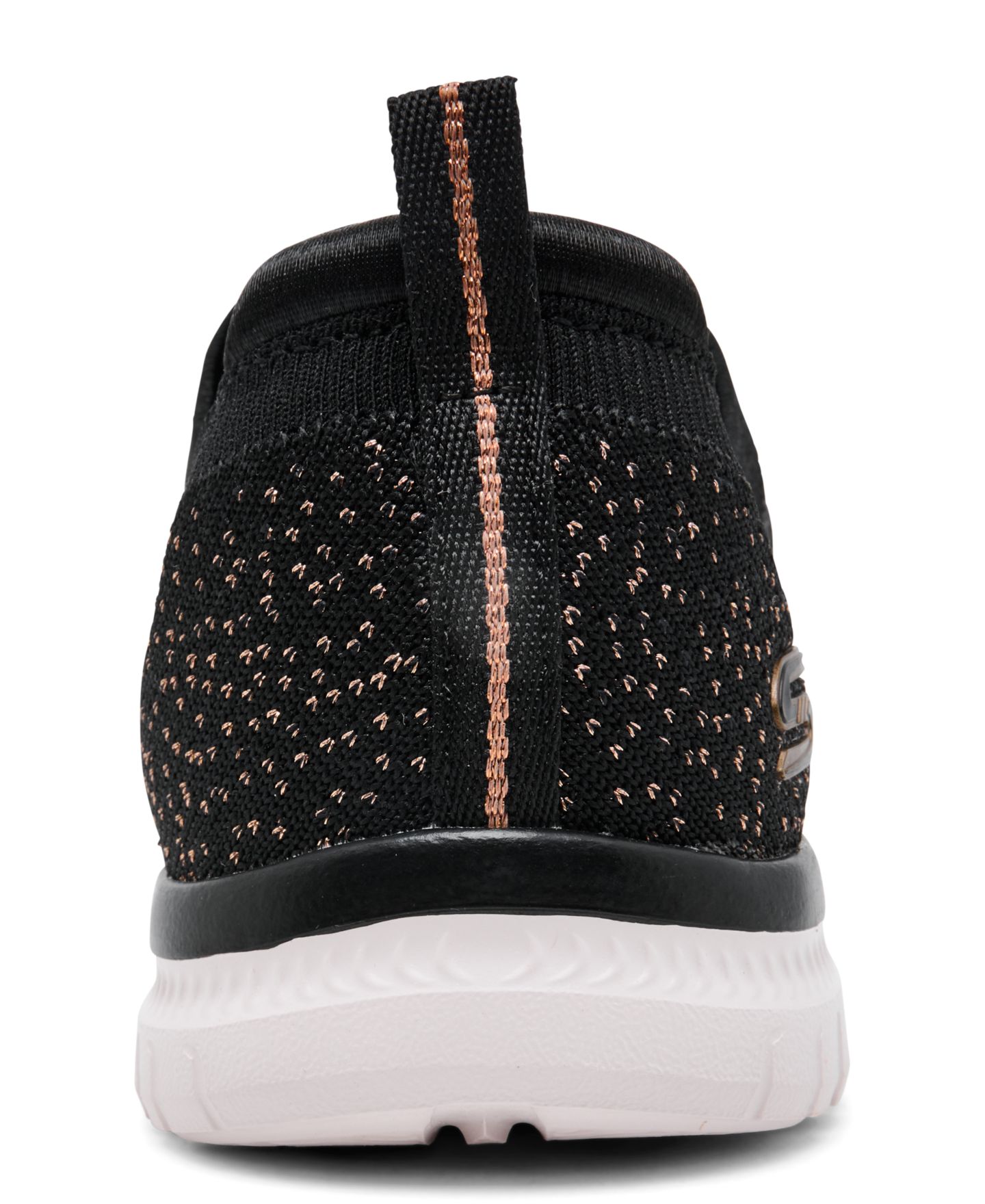 Женские кроссовки Skechers Virtue - Copper Dream Walking Sneakers Wide Width, цвет: Чёрный / Золотой — фото 4