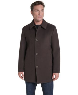 Men's Regular-Fit Cashmere-Wool Blend Single-Breasted Car Coat