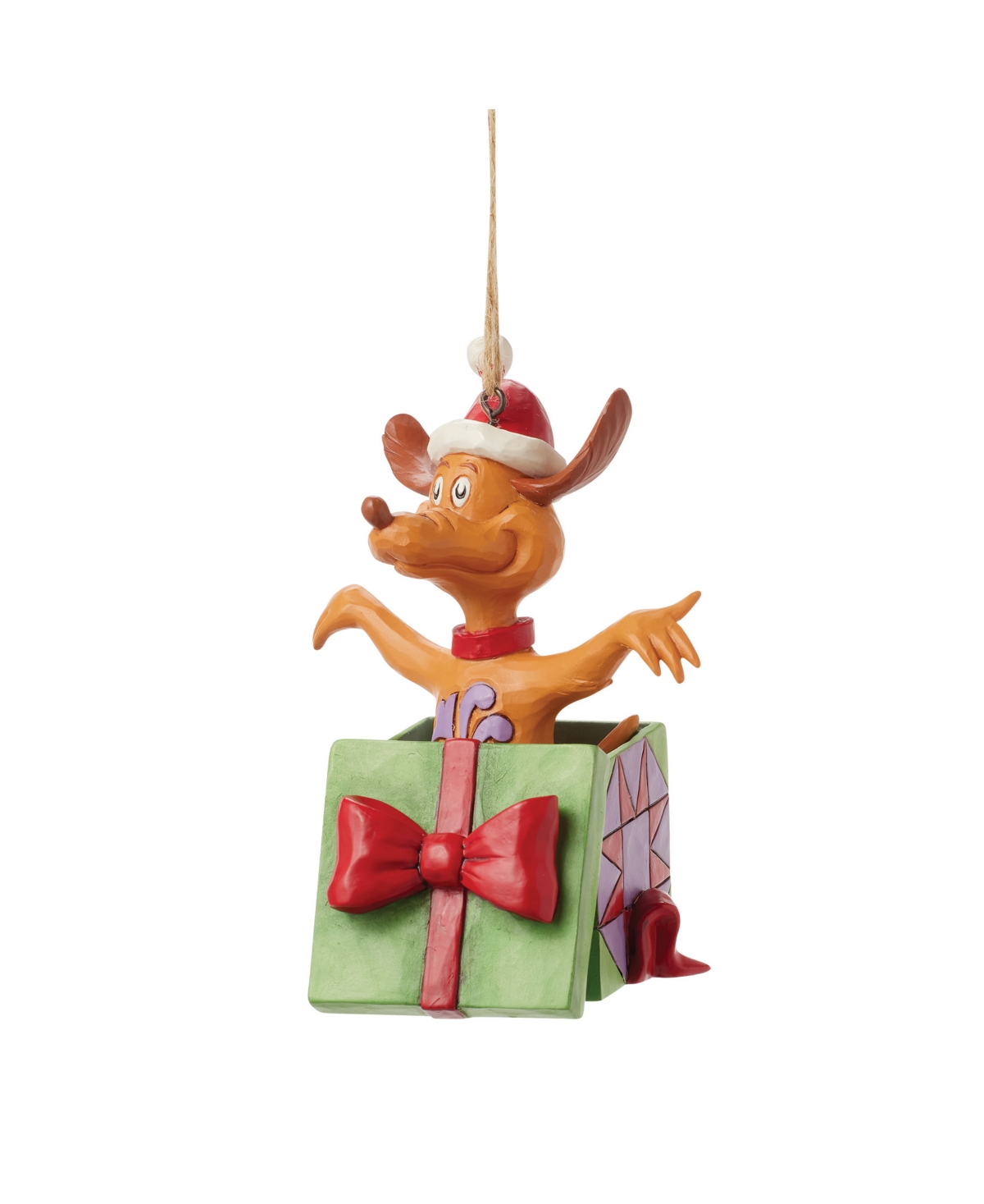 Jim Shore Dr. Seuss Max in Present Hanging Ornament