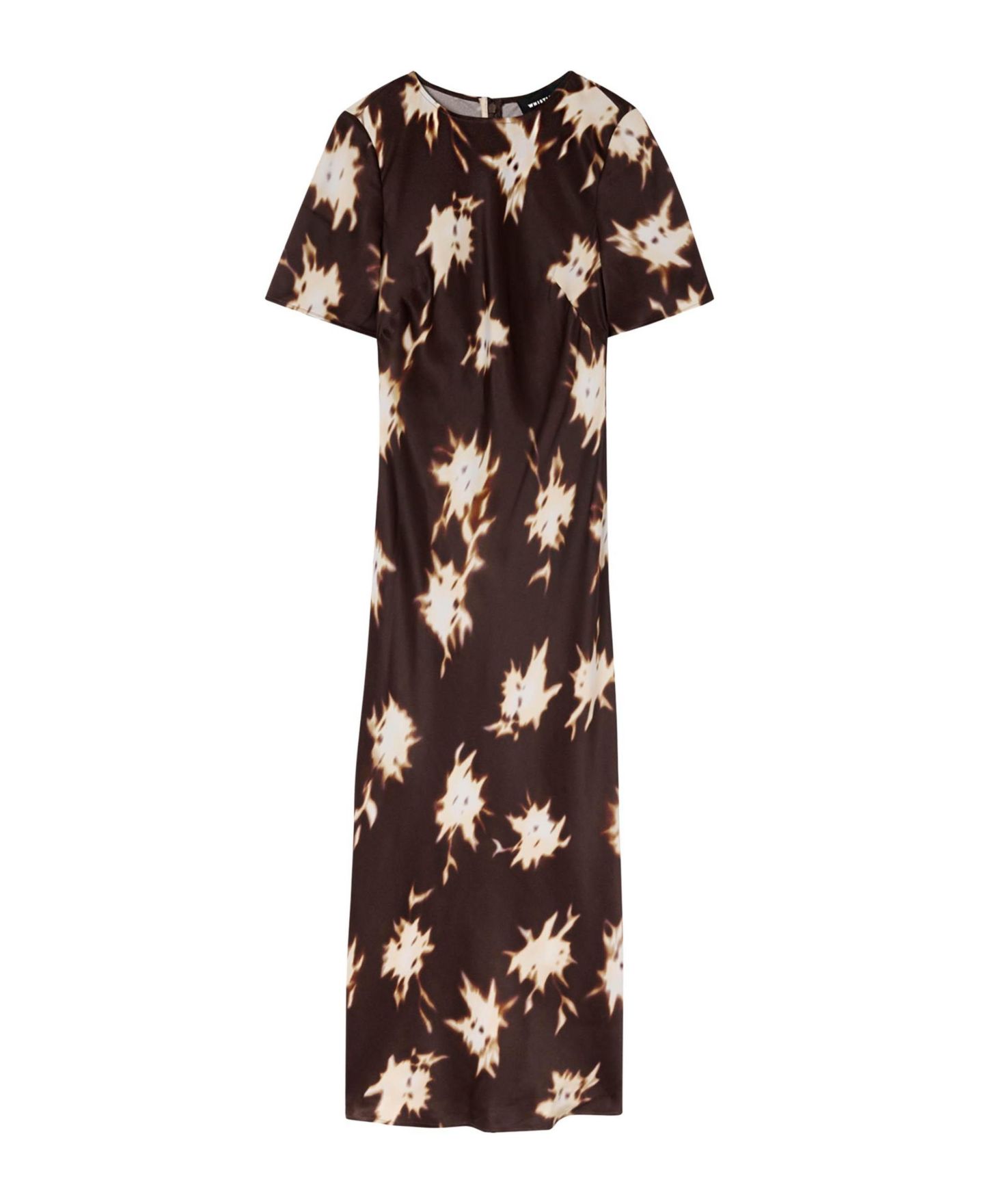 Женское платье Whistles Shadow Floral Satin Short-Sleeve Midi, цвет: Разноцветный — фото 7