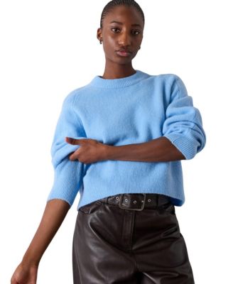 Women's Curved Hem Crewneck Sweater