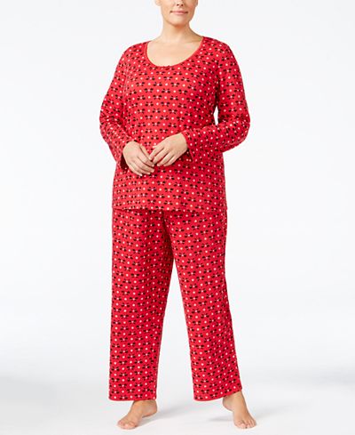 plus pajama macy knit charter printed club pajamas macys