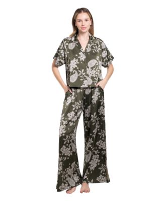 Women's Paisley Pretty Satin 2-Piece Pajama Set