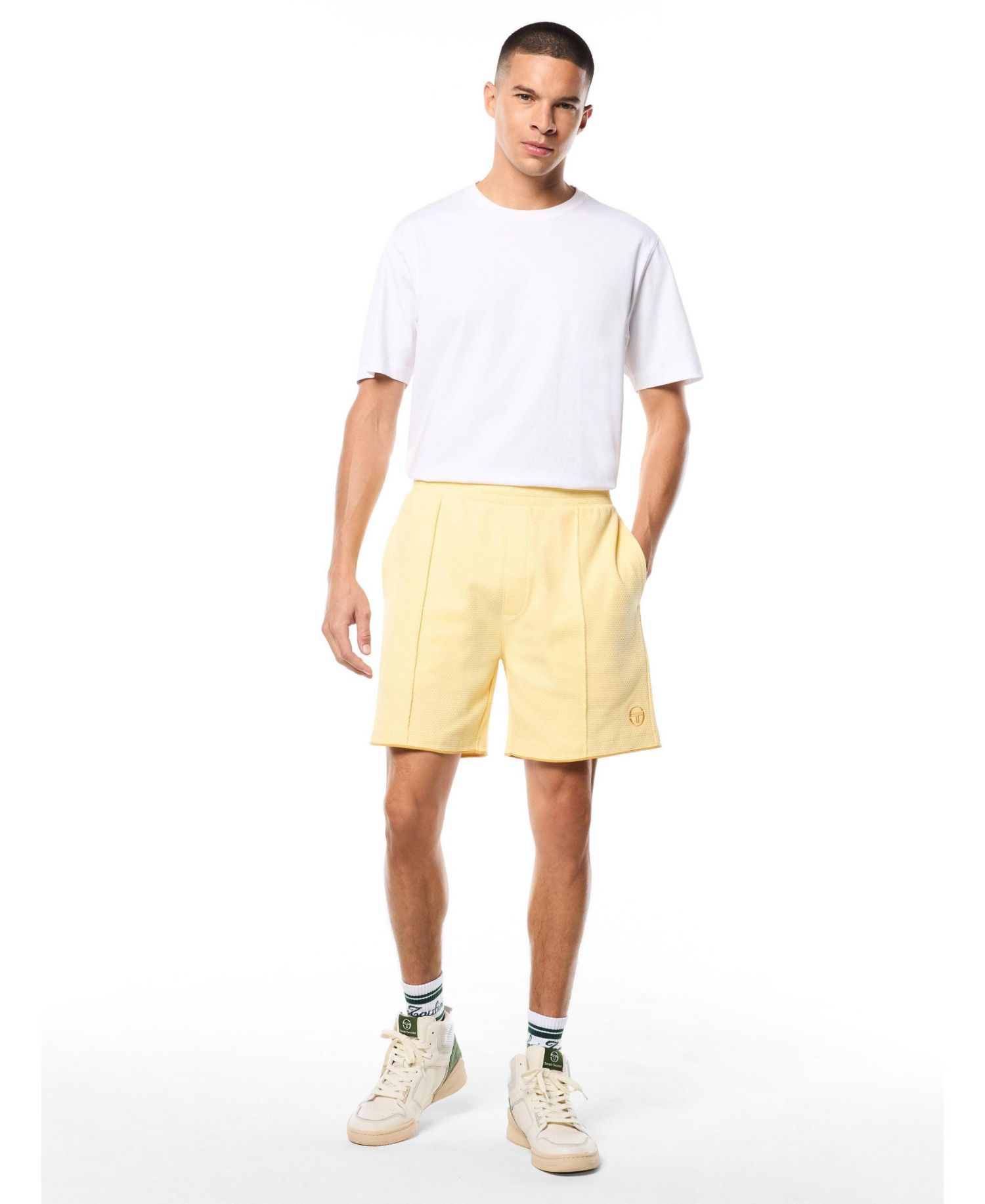 Men's Rilssasto Cabana Cotton Waffle Jacquard Pull-On Shorts, 6" Inseam