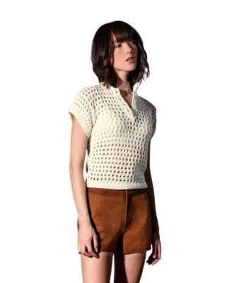 Women's Laura Open-Knit Polo Top