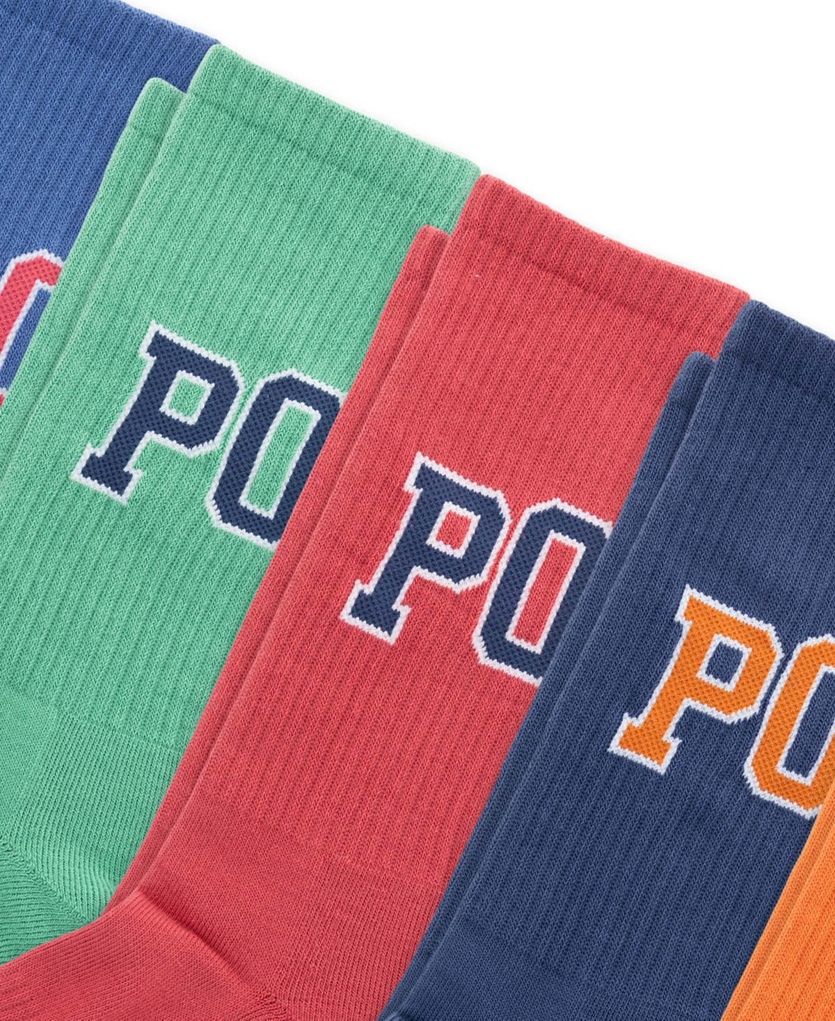 Polo Ralph Lauren Men's Color Block Logo Ribbed Crew Socks, 6-Pack